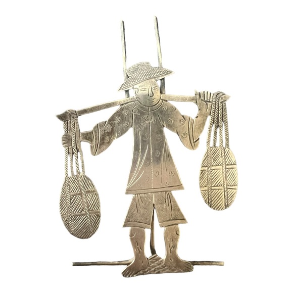 Vintage Chinese, 20th century. Eight figural easel back place card holders - Picture 8 of 12